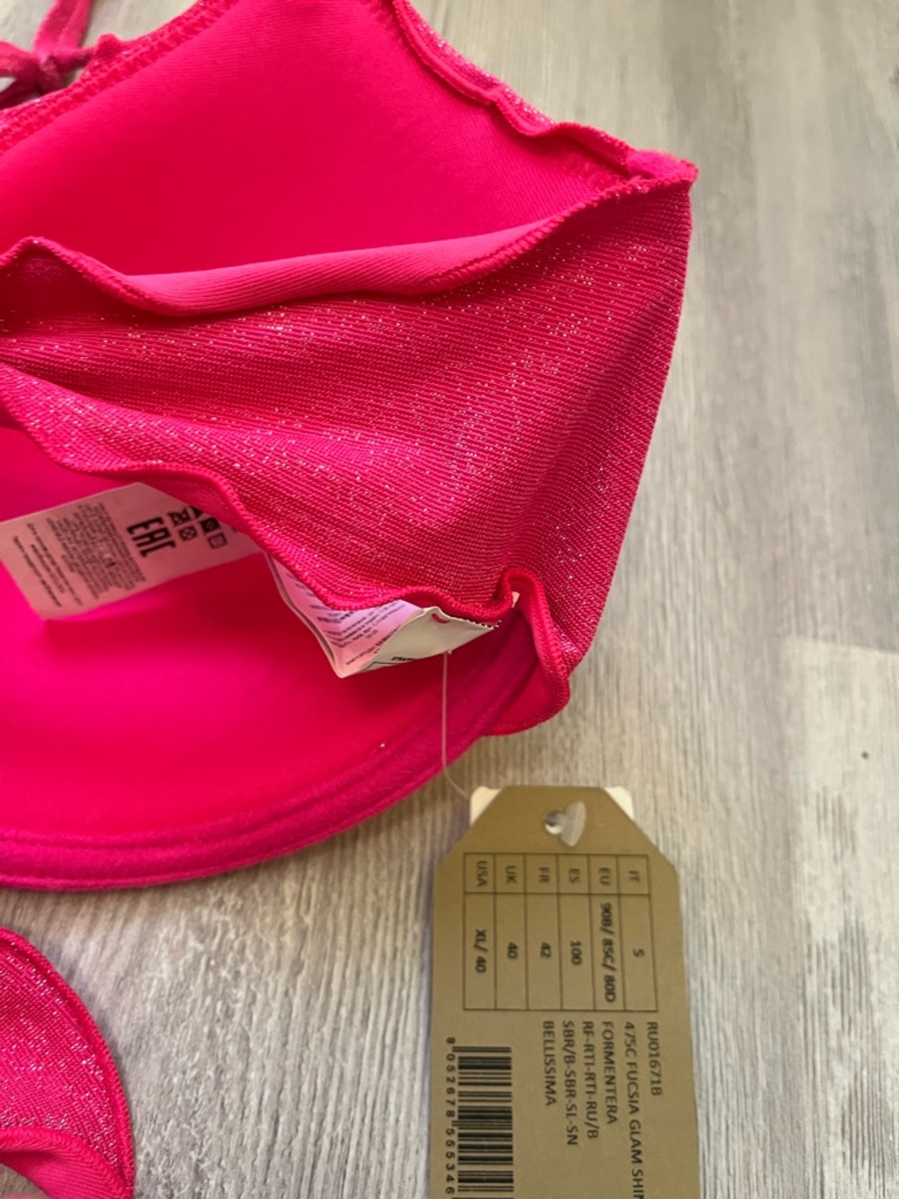 NWT Calzedonia Pink Formentura Bikini Push Up Top size XL & L Brazilian bottoms - Picture 5 of 14